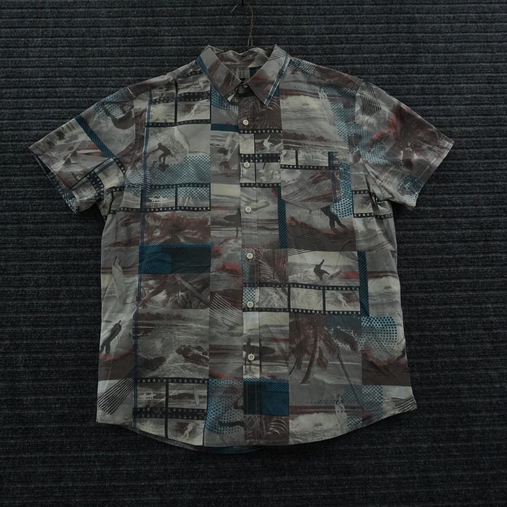 Amplify Button Down Shirt Mens Large Multicolor Graphic Surf Film Strip Print